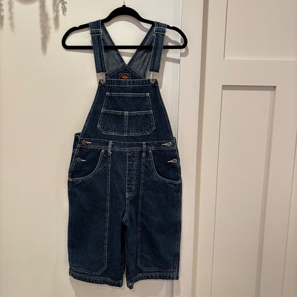 Route 66 Pants - Route 66 Vintage 90's Denim Overall Long Jorts 100% Cotton Dark Wash Size M
